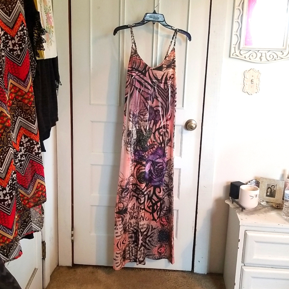 Women's Cristinalove long rhinestone maxi dress size small